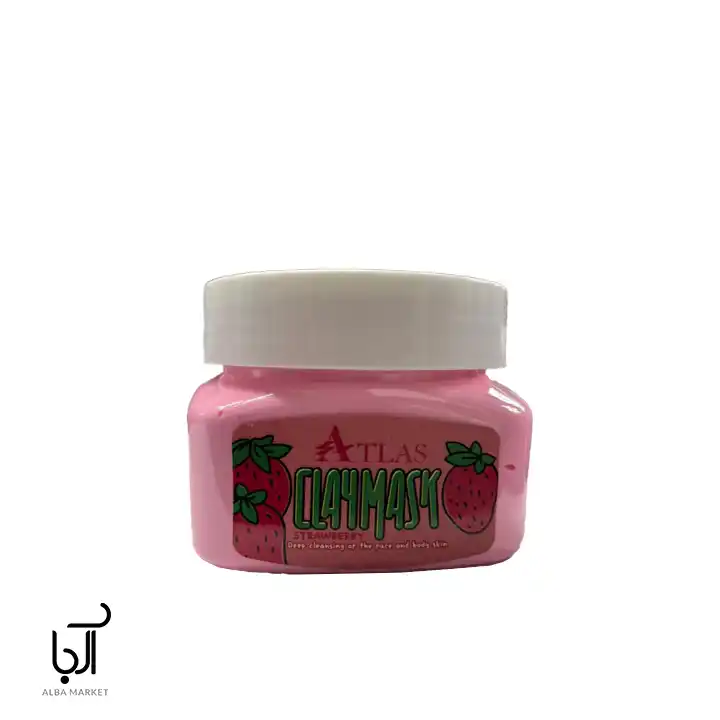 ماسک خاک رس اطلس با عصاره توت فرنگی، مناسب برای پاکسازی و تغذیه پوست