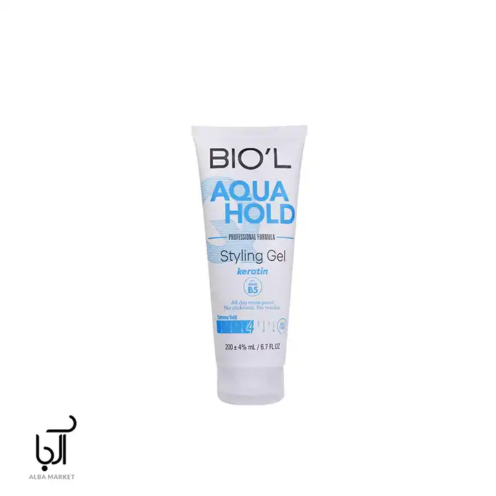 ژل حالت‌دهنده موی مرطوب بیول مدل AQUA Hold مناسب تثبیت و نگهداری حالت مو بدون ایجاد خشکی
