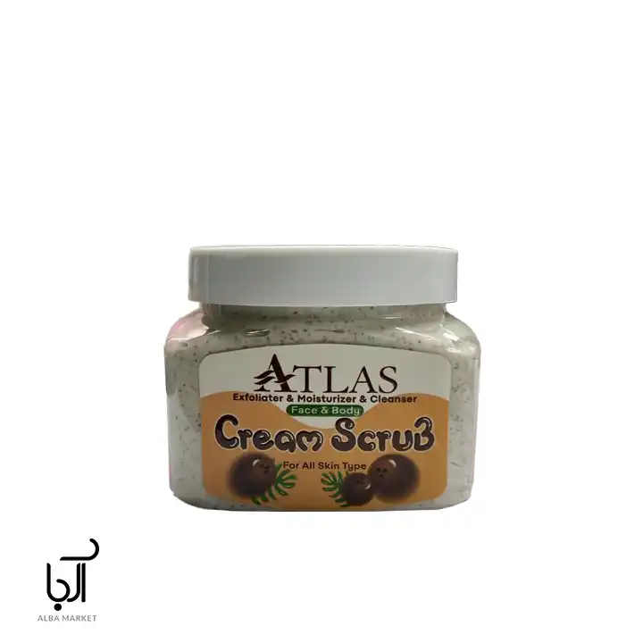 اسکراب کرمی نارگیل اطلس با بافت نرم و لایه‌برداری ملایم برای شادابی و لطافت پوست